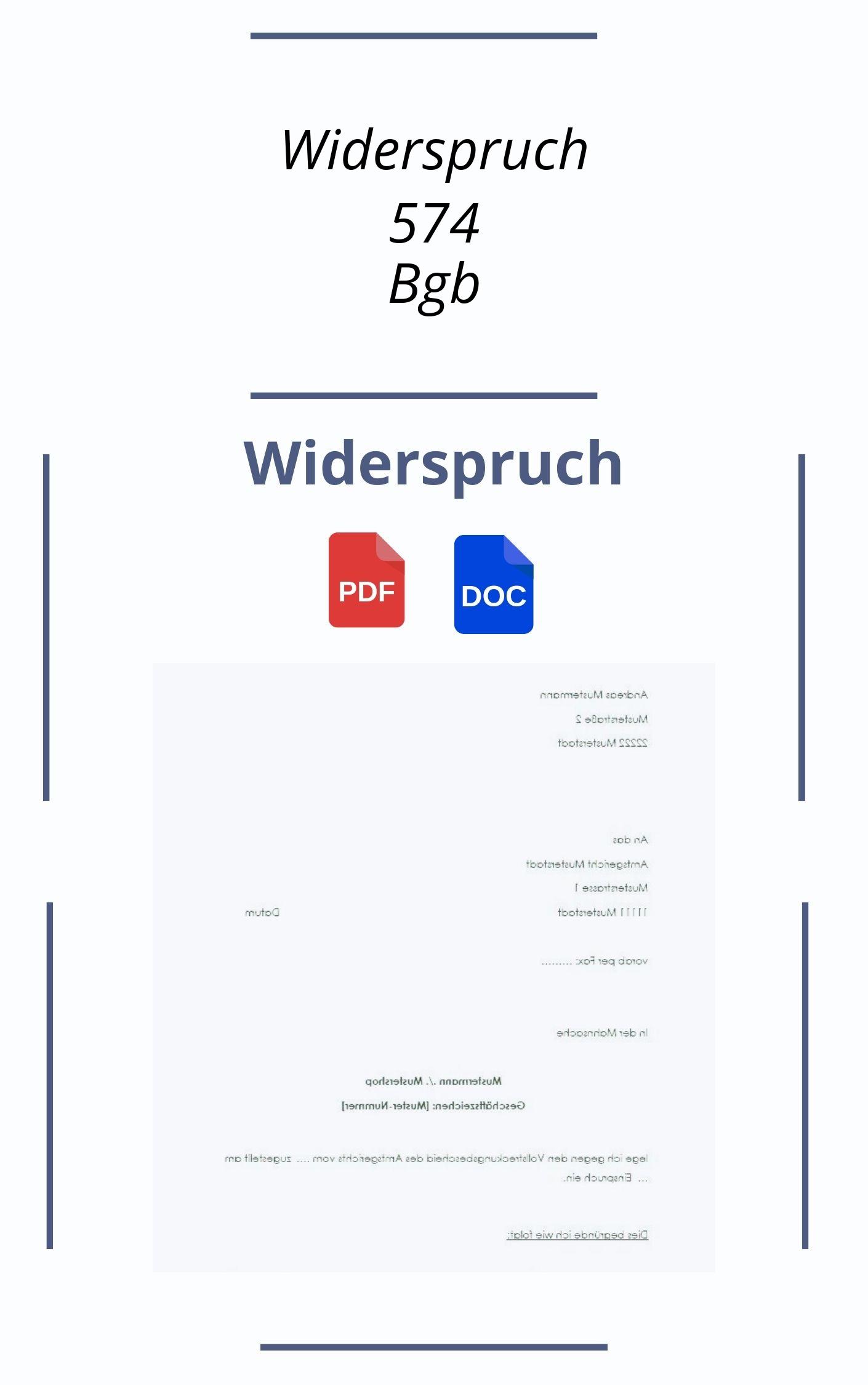 Widerspruch 574 Bgb