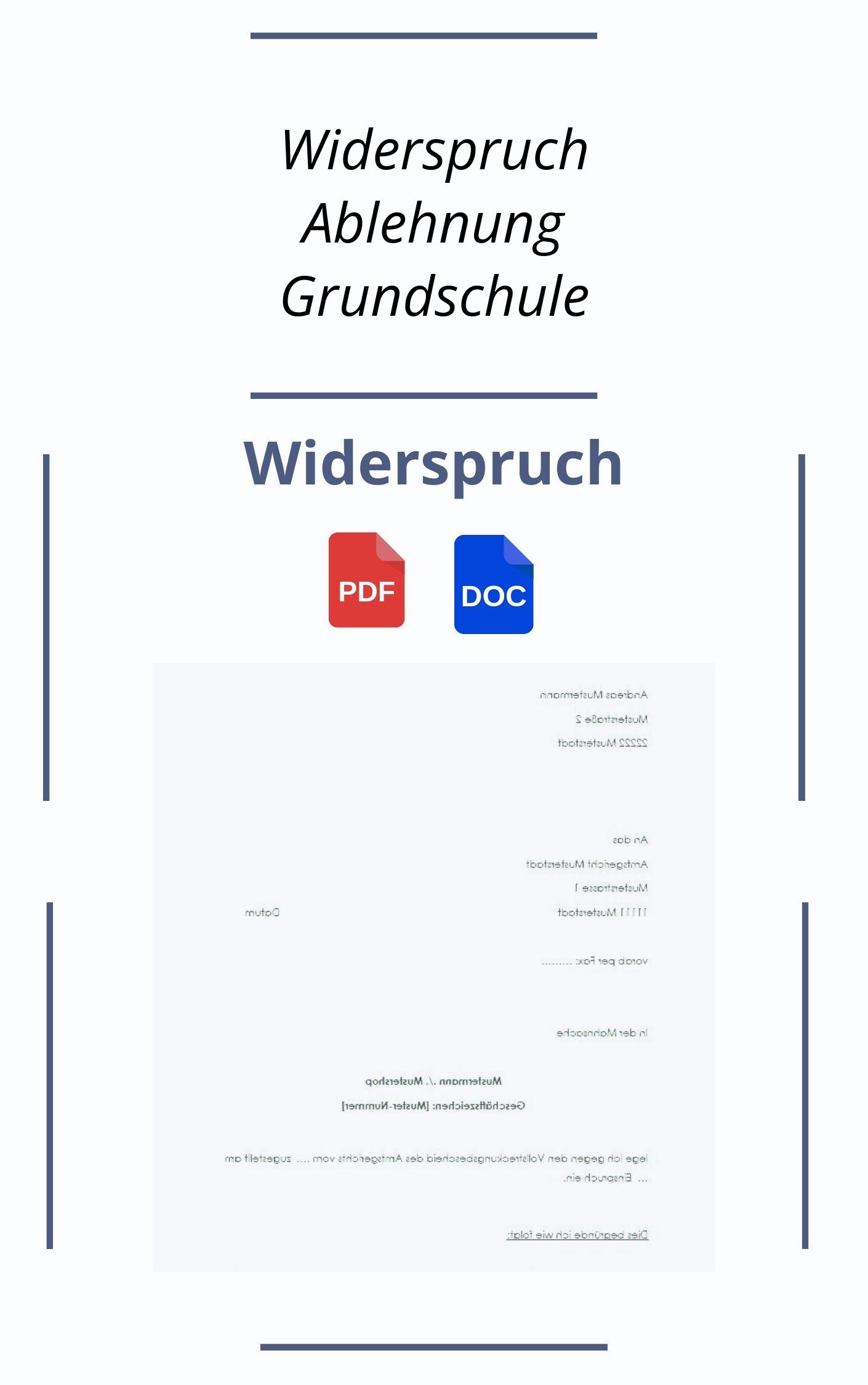 Widerspruch Ablehnung Grundschule