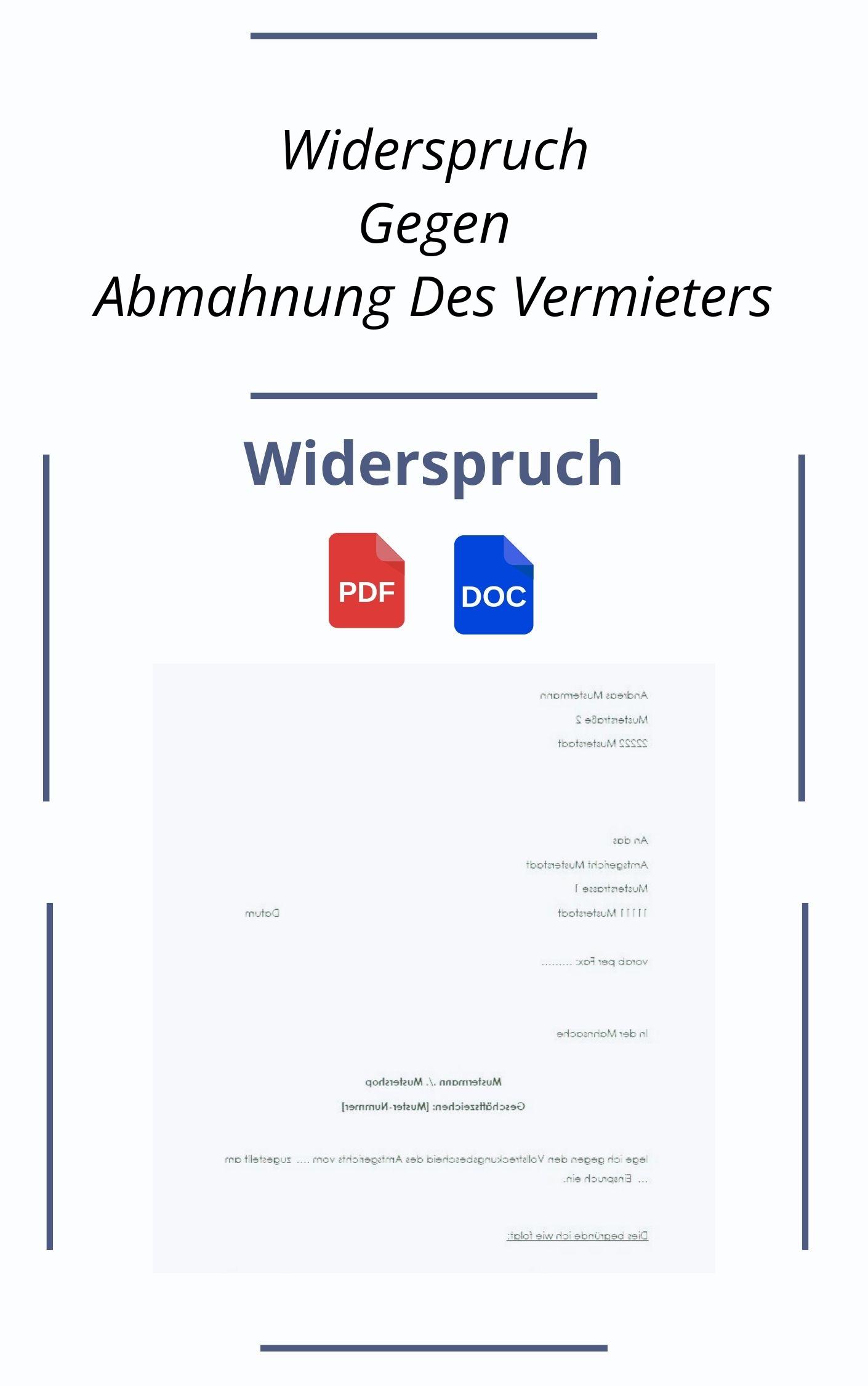 Widerspruch Gegen Abmahnung Des Vermieters