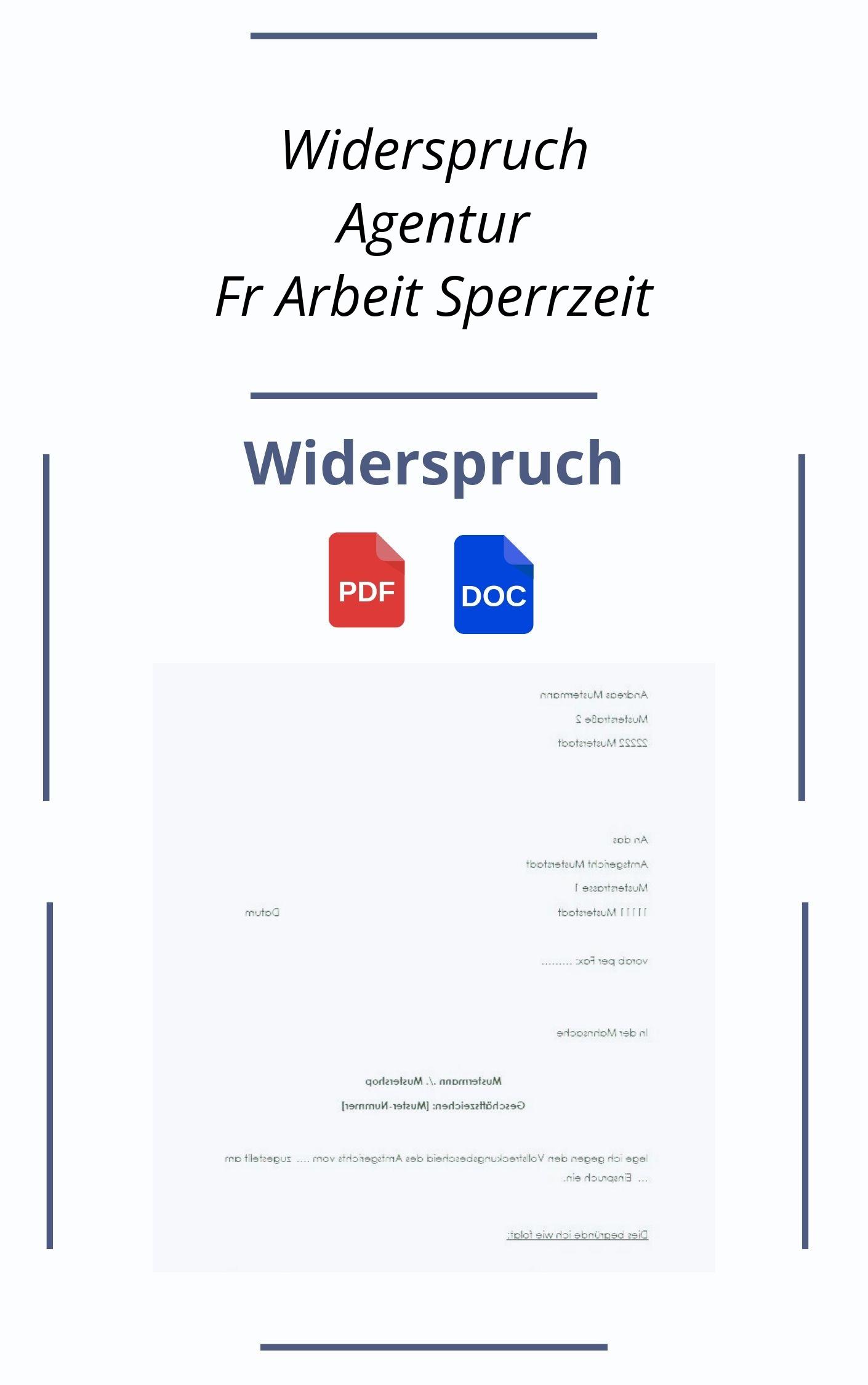 Widerspruch Agentur Für Arbeit Sperrzeit