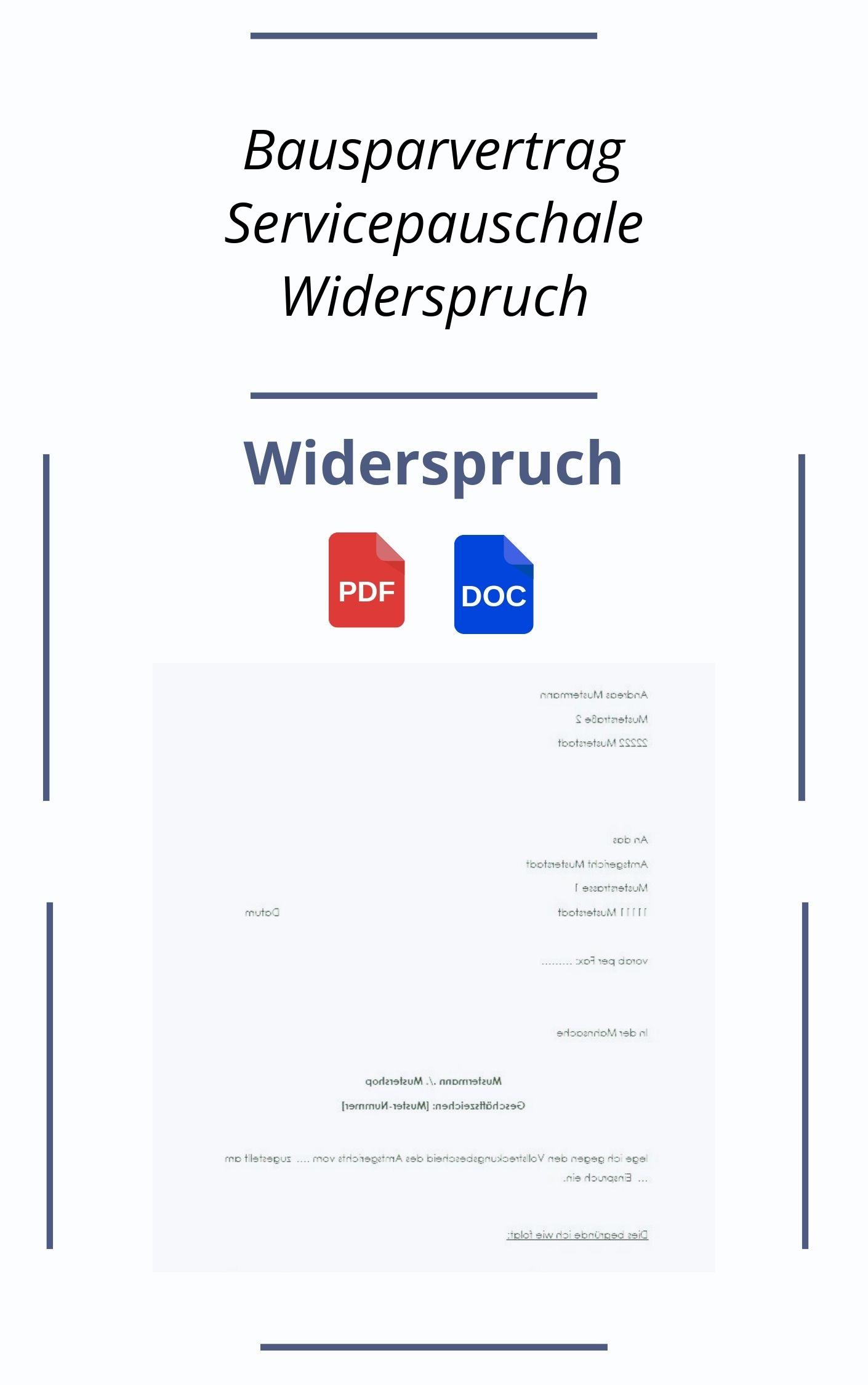 Bausparvertrag Servicepauschale Widerspruch