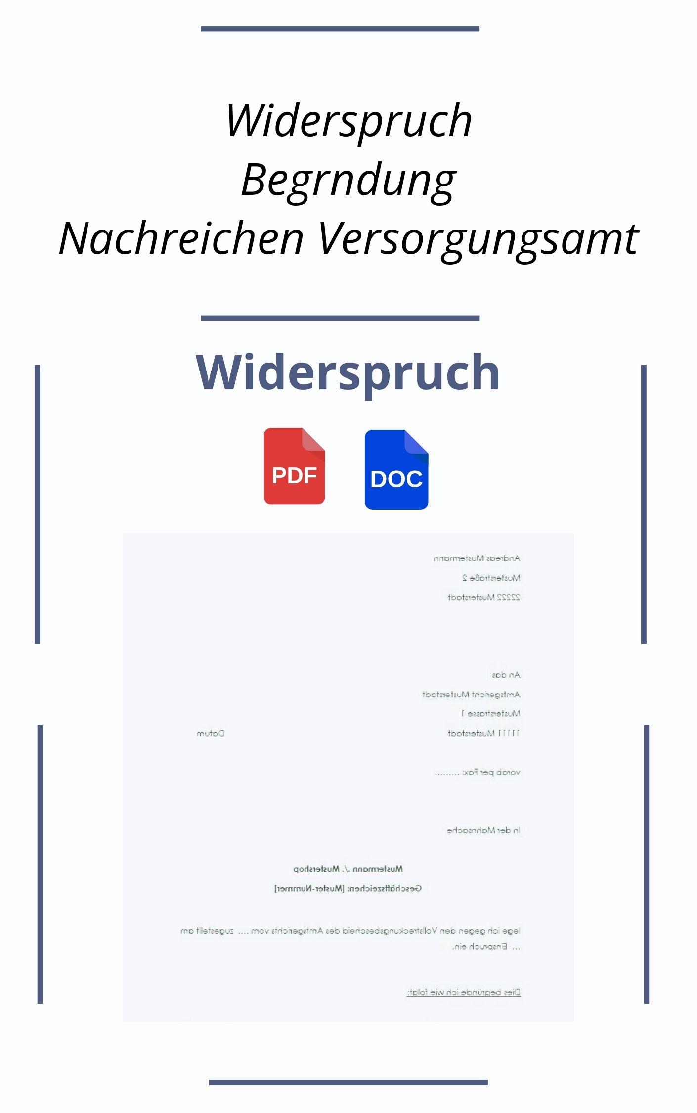 Widerspruch Begründung Nachreichen Versorgungsamt