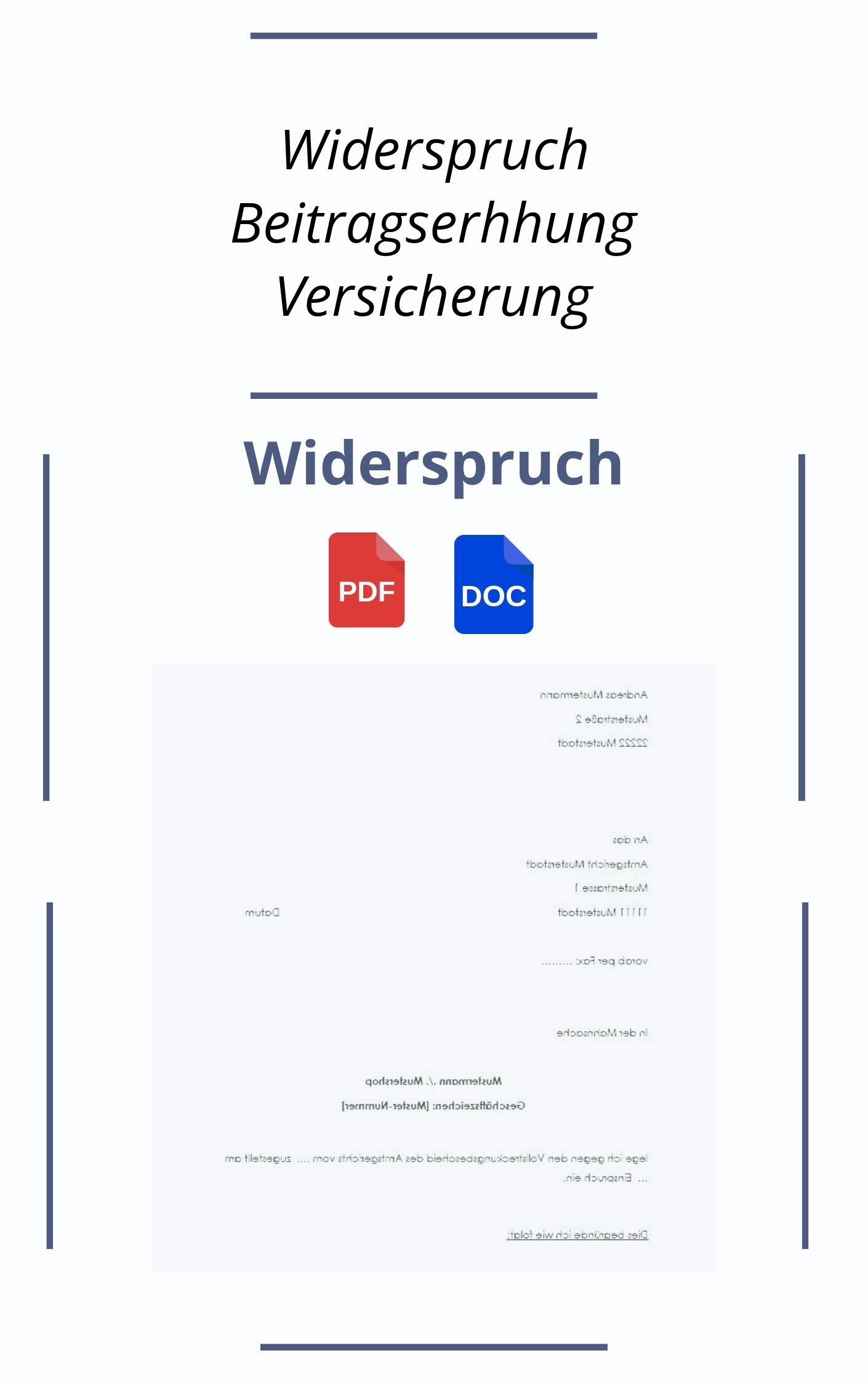 Widerspruch Beitragserhöhung Versicherung