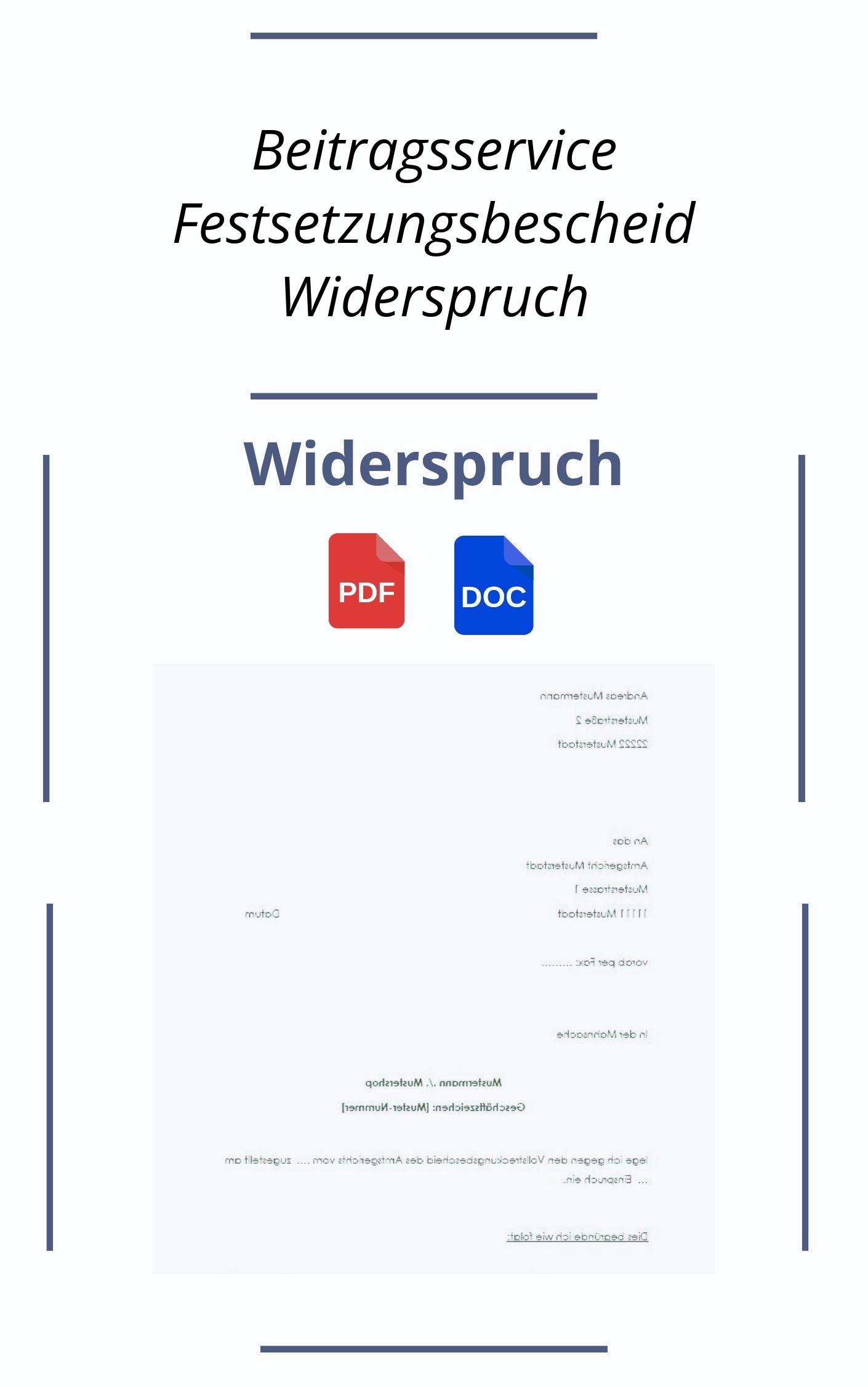 Beitragsservice Festsetzungsbescheid Widerspruch