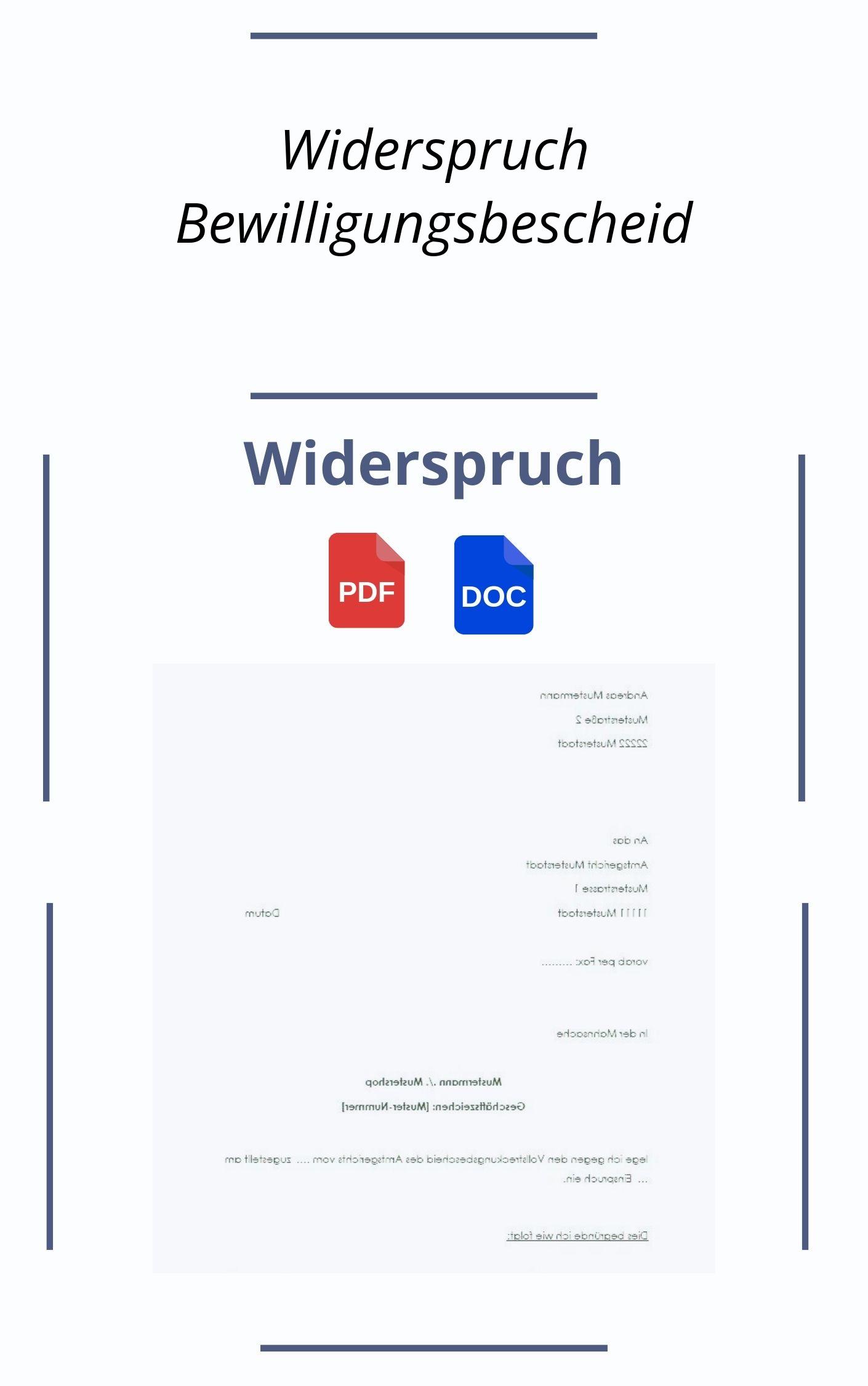 Widerspruch Bewilligungsbescheid