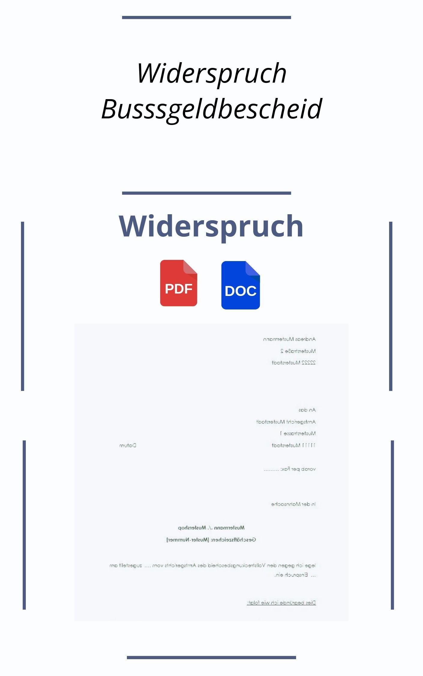 Widerspruch Bußgeldbescheid