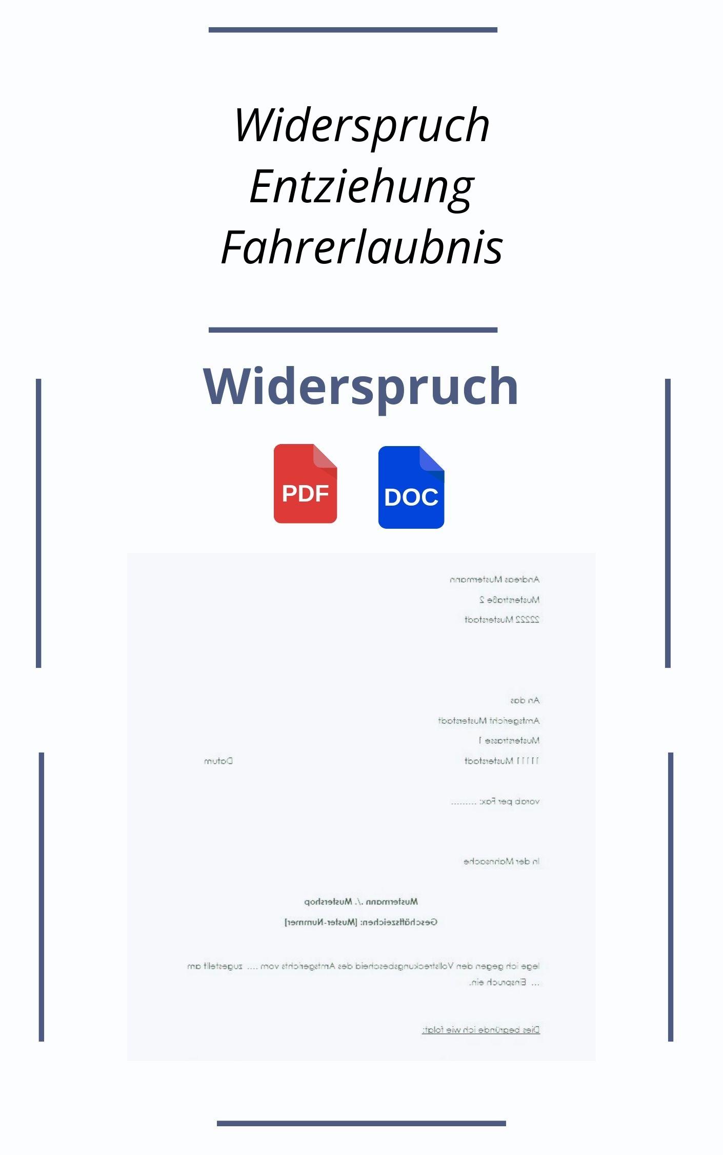 Widerspruch Entziehung Fahrerlaubnis