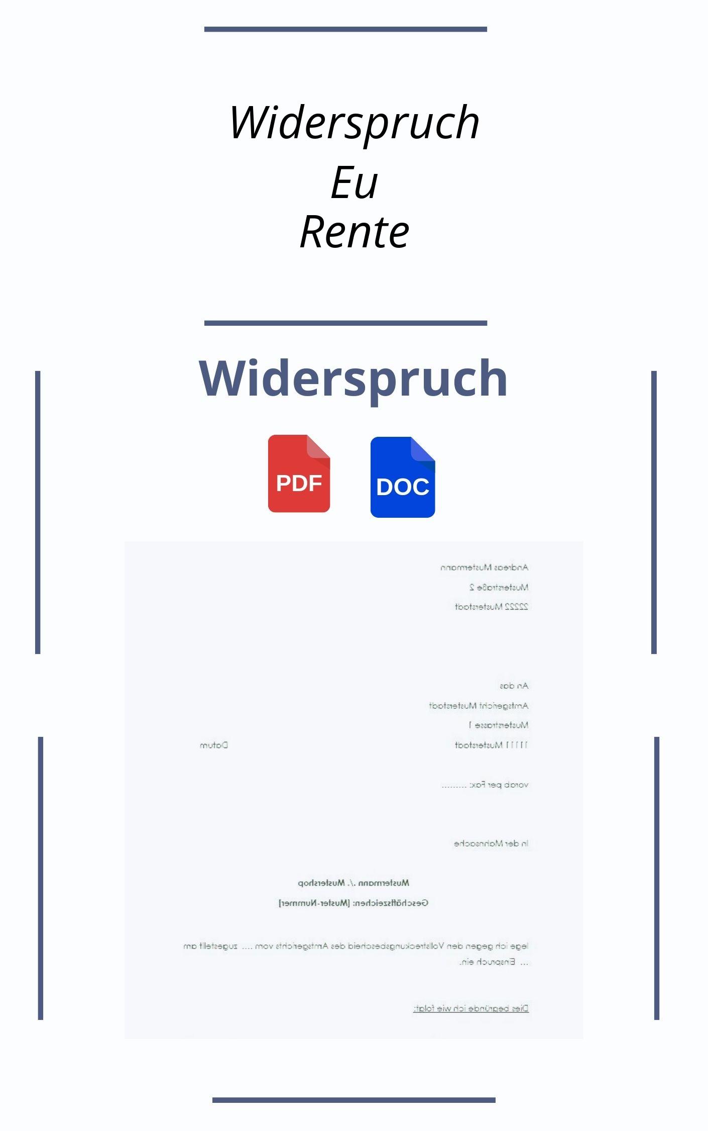 Widerspruch Eu Rente