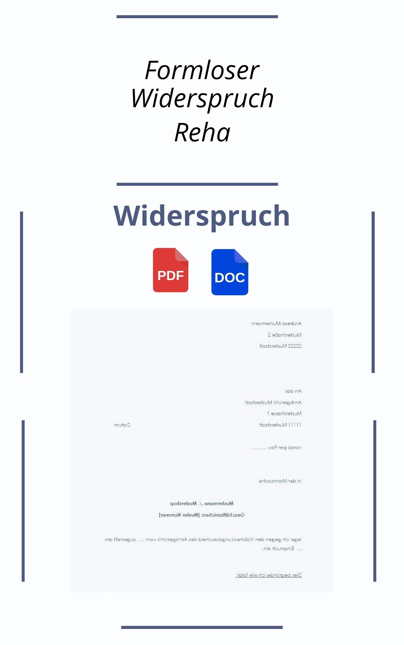 Formloser Widerspruch Reha