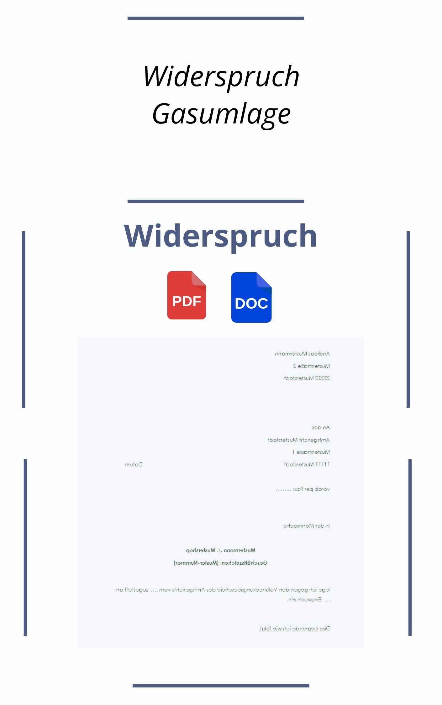 Widerspruch Gasumlage