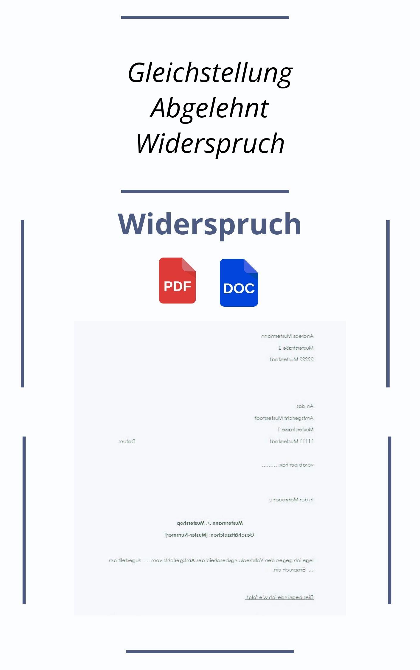 Gleichstellung Abgelehnt Widerspruch