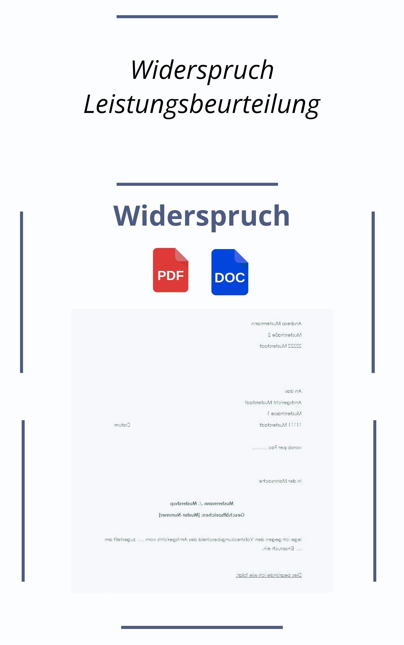 Widerspruch Leistungsbeurteilung