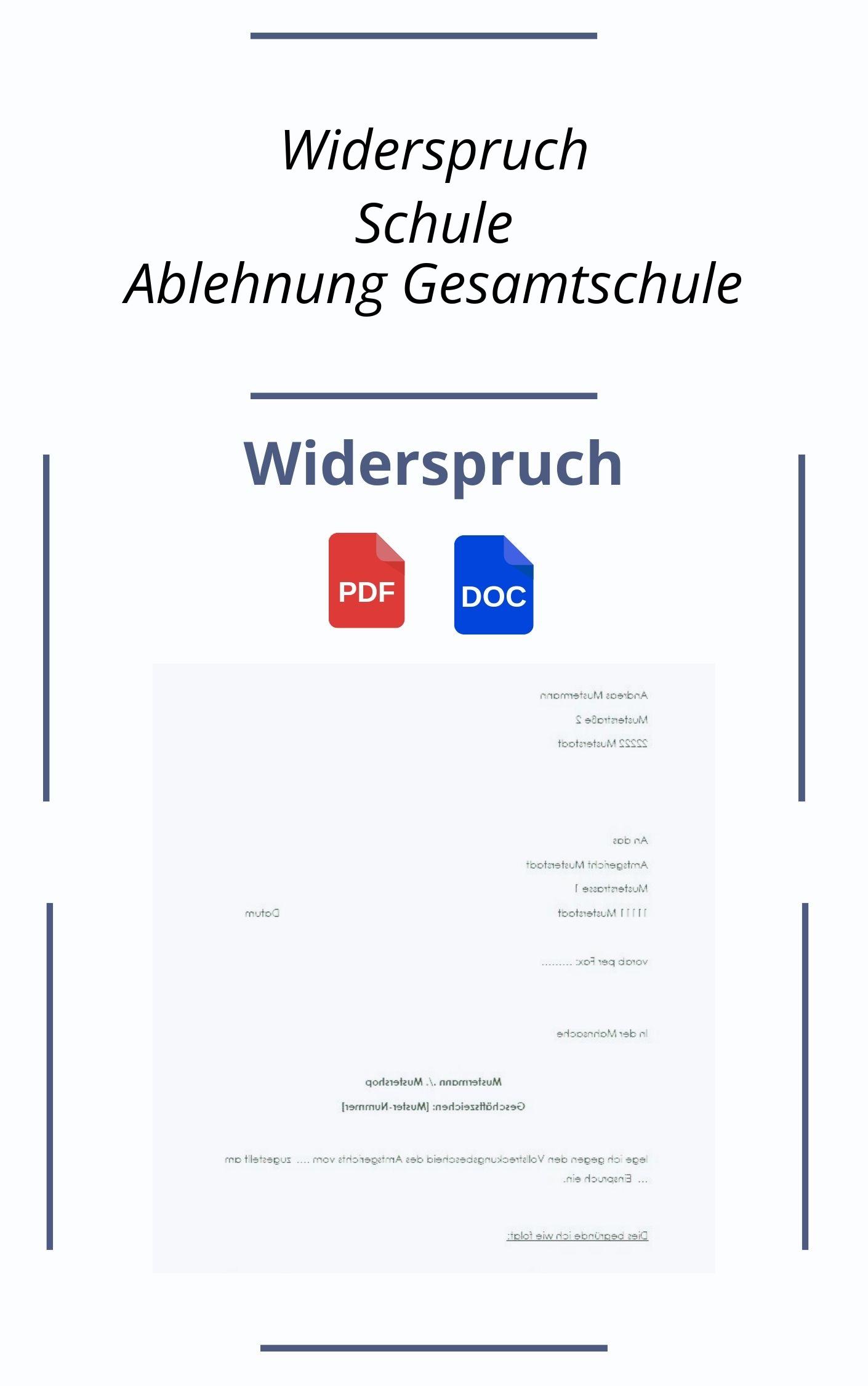 Widerspruch Schule Ablehnung Gesamtschule