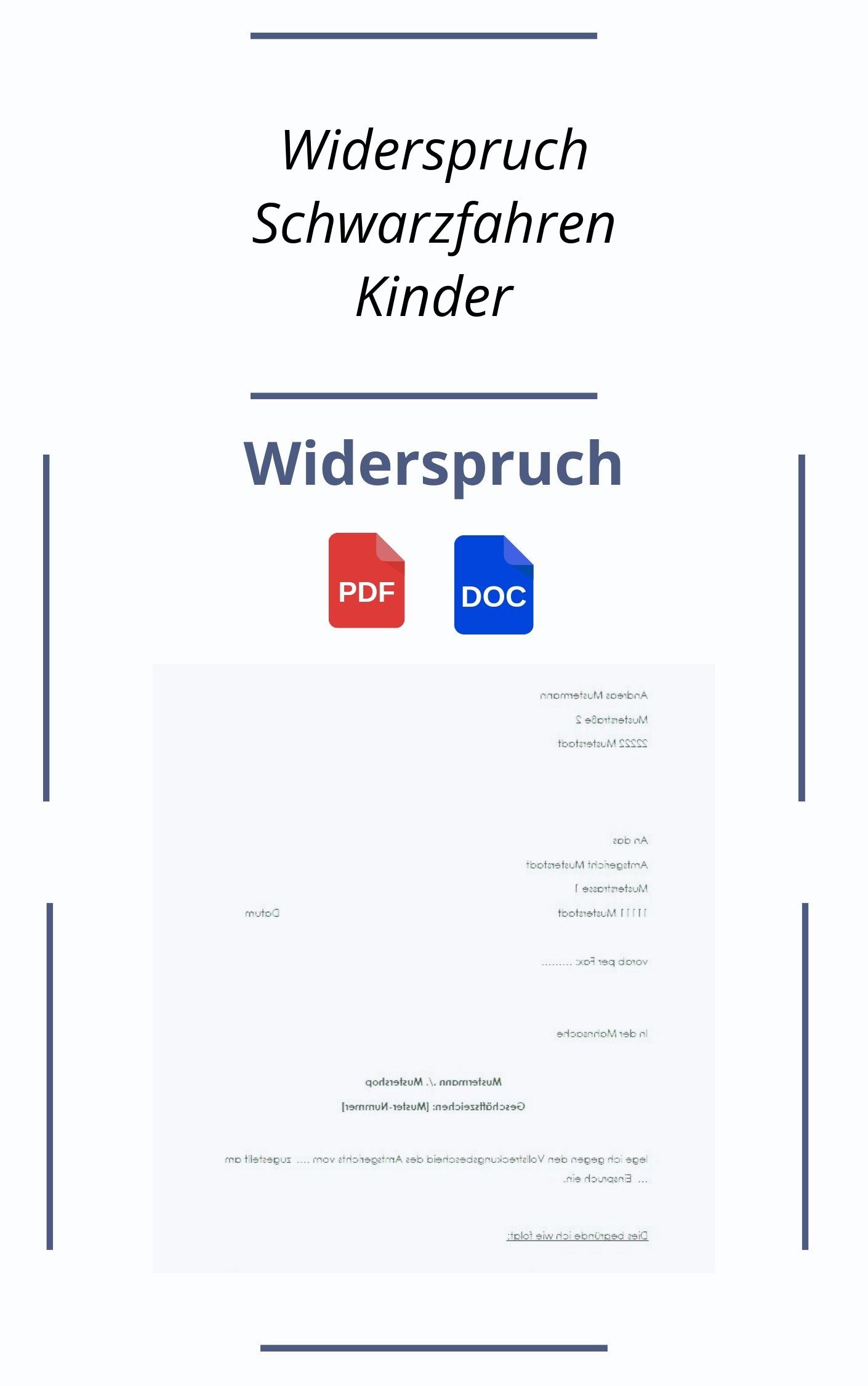 Widerspruch Schwarzfahren Kinder