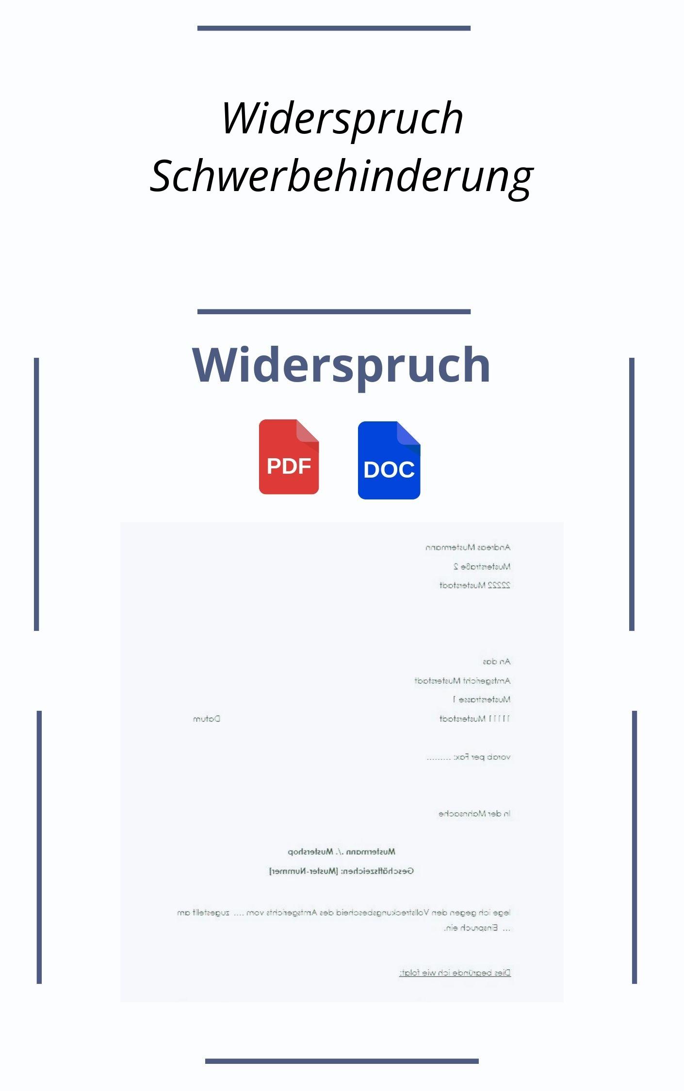 Widerspruch Schwerbehinderung