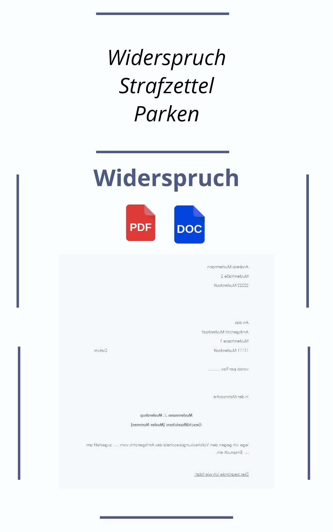 Widerspruch Strafzettel Parken