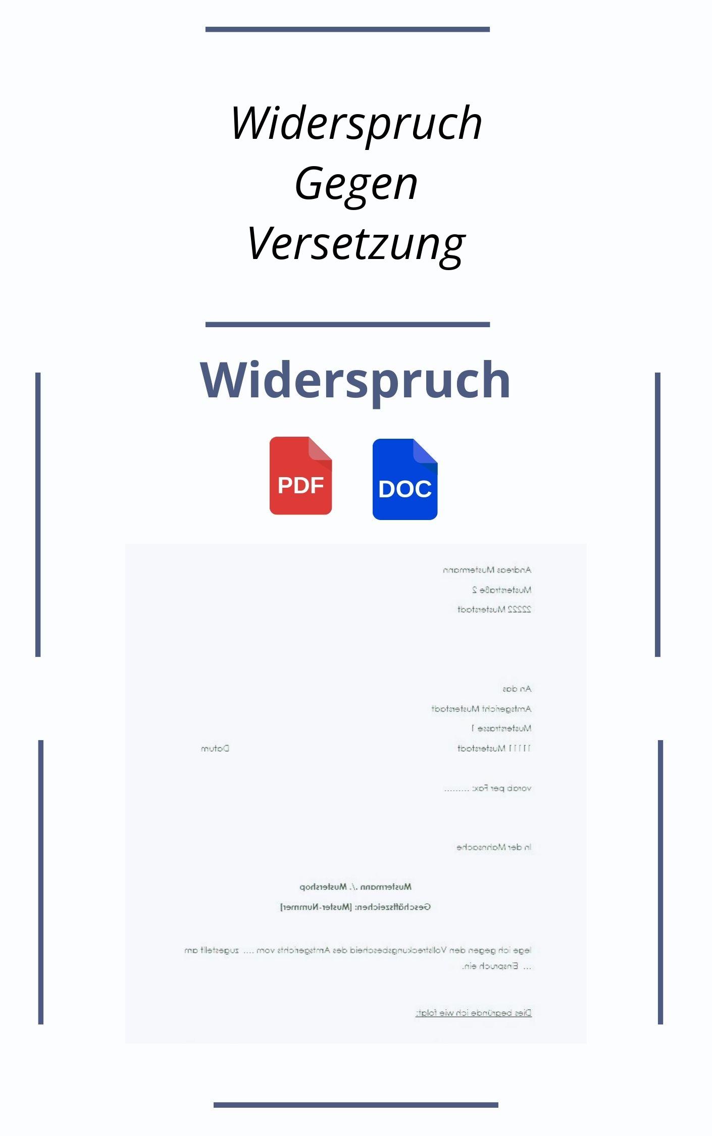 Widerspruch Gegen Versetzung