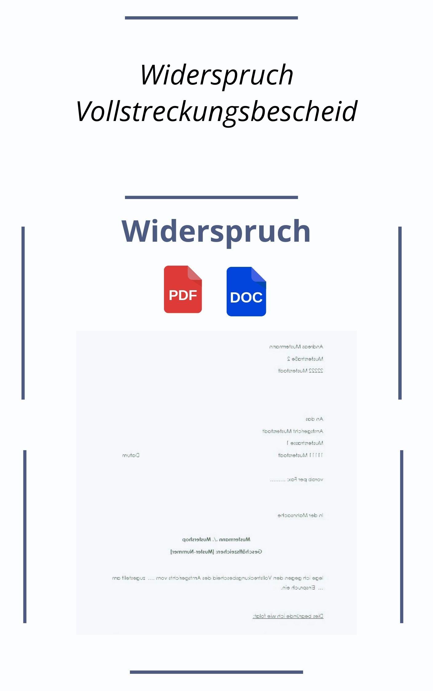 Widerspruch Vollstreckungsbescheid